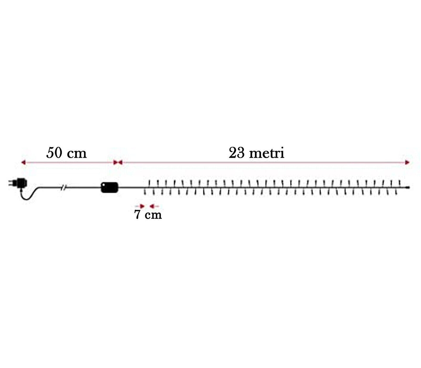 Luci Per Albero Di Natale 300 LED Minilucciole 23M Catena Luminosa Luce Rossa