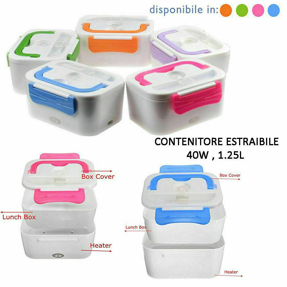 LUNCH BOX ELEKTRISCHER LEBENSMITTELWÄRMER LUNCH BOX 40 W 1,25 L 2 WASCHBARE FÄCHER