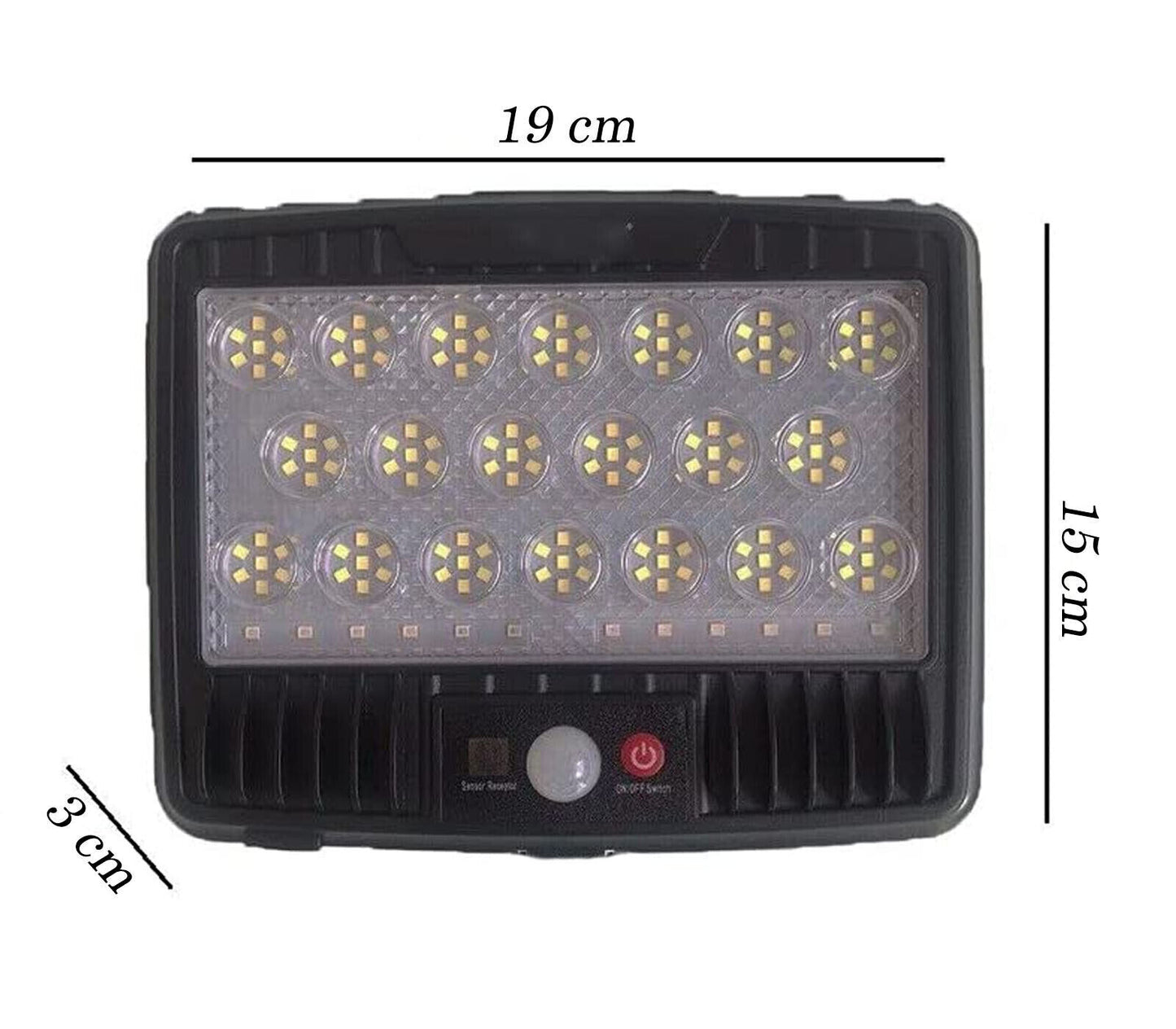 Faro LED Solare 140 LED Lampione Stradale Faretto Con Sensore Movimento IP65