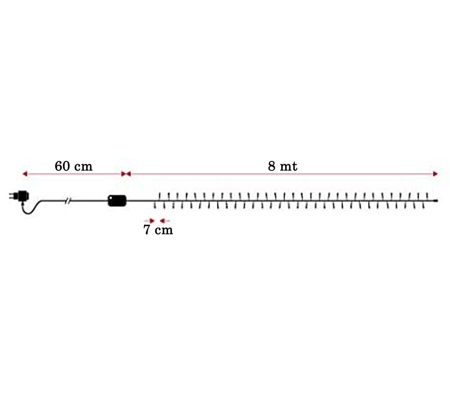 Weihnachtsbaumbeleuchtung 100LED Minilucciole RGB 8MT Weihnachtslichterkette