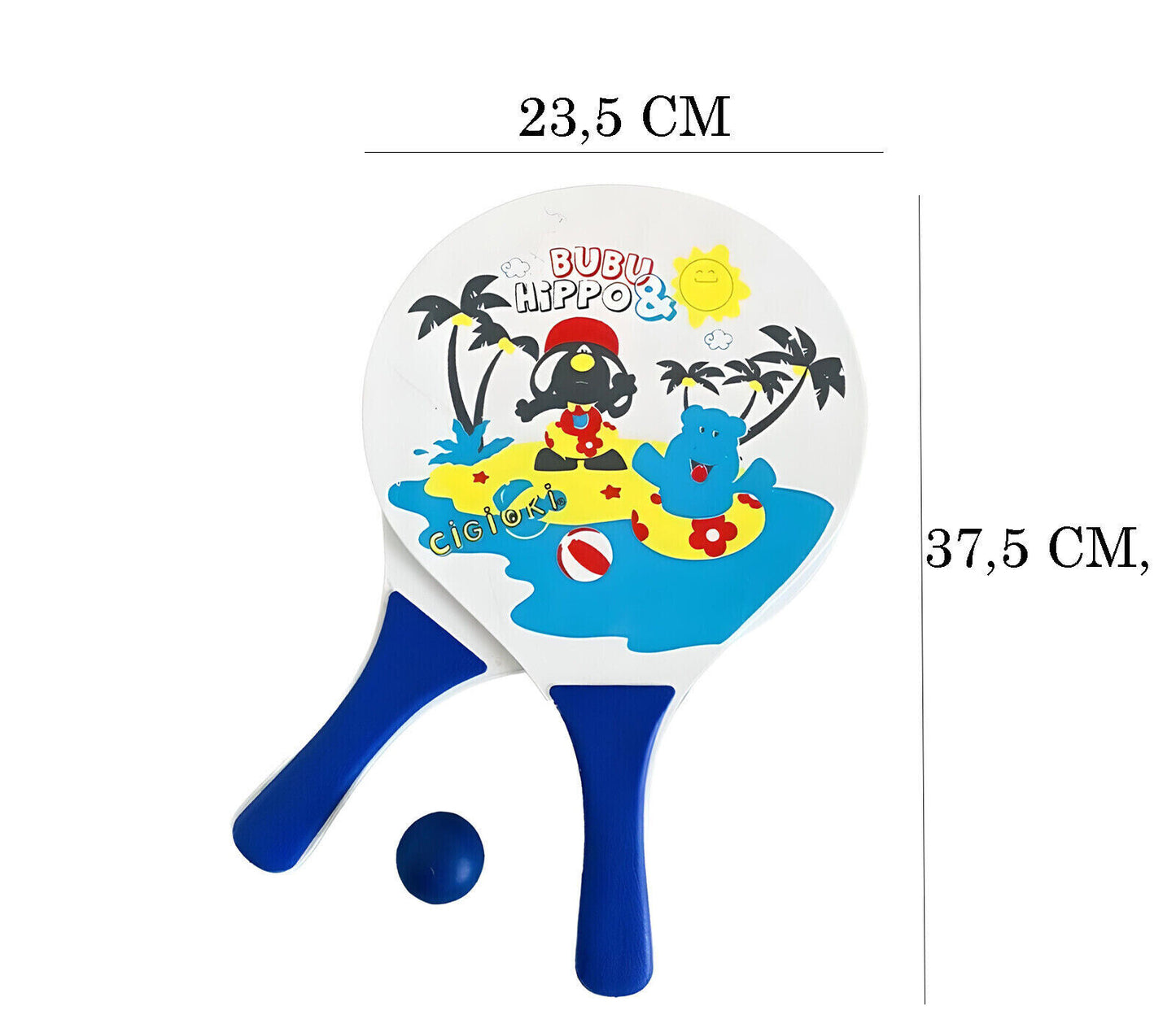 Strandschläger, Schläger mit Holzballspiel für Kinder und Erwachsene