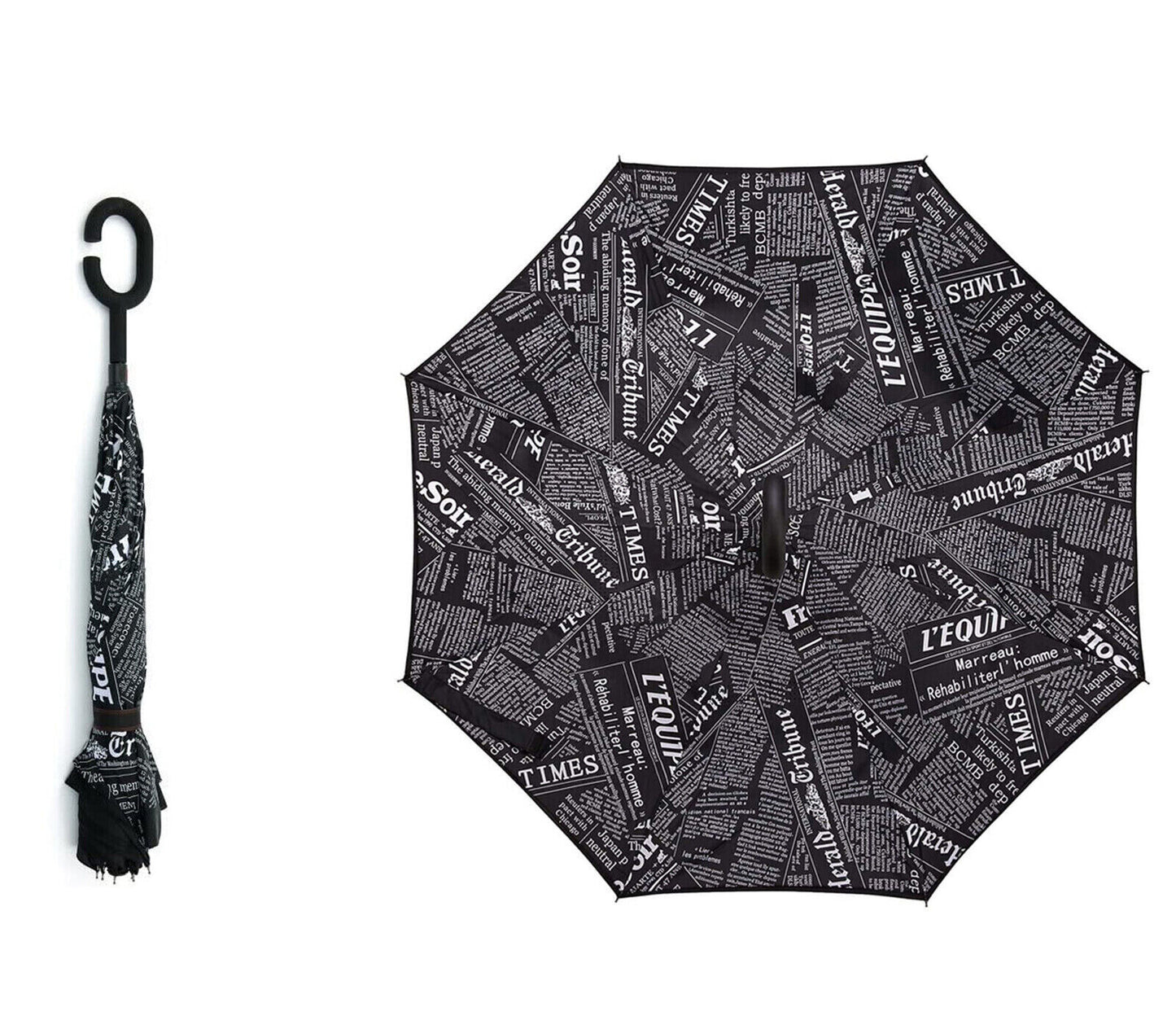 Reversibler umgekehrter Regenschirm, winddichter Regen, große umgekehrte Öffnung