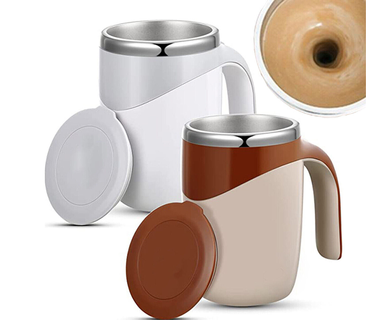 Tazza Automescolante Elettrica Coperchio Mixer Frullatore Caffe Cappuccino Te