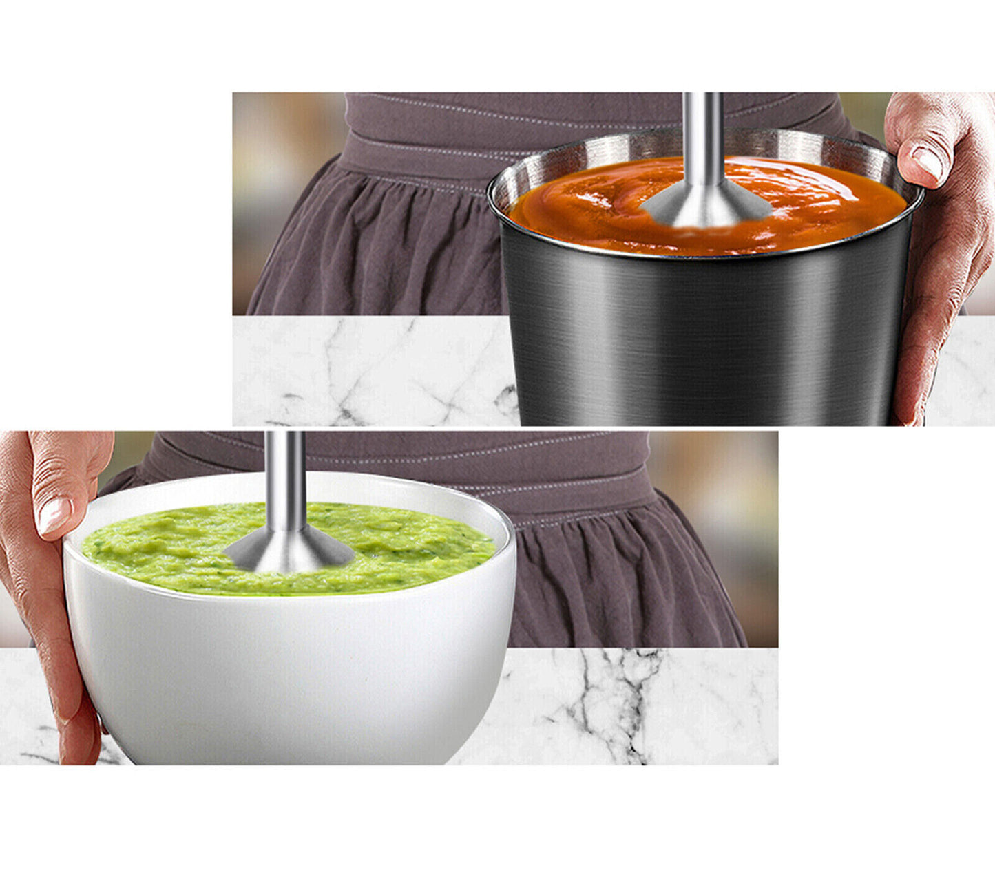 Frullatore ad Immersione con Bicchiere 1200w Minipier Mixer 2 Potenze