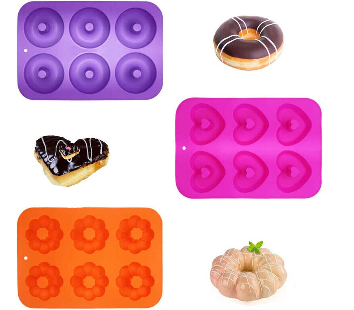 Stampo Per Ciambelle In Silicone 3pz Stampo Per Dolci Antiaderente Colorato