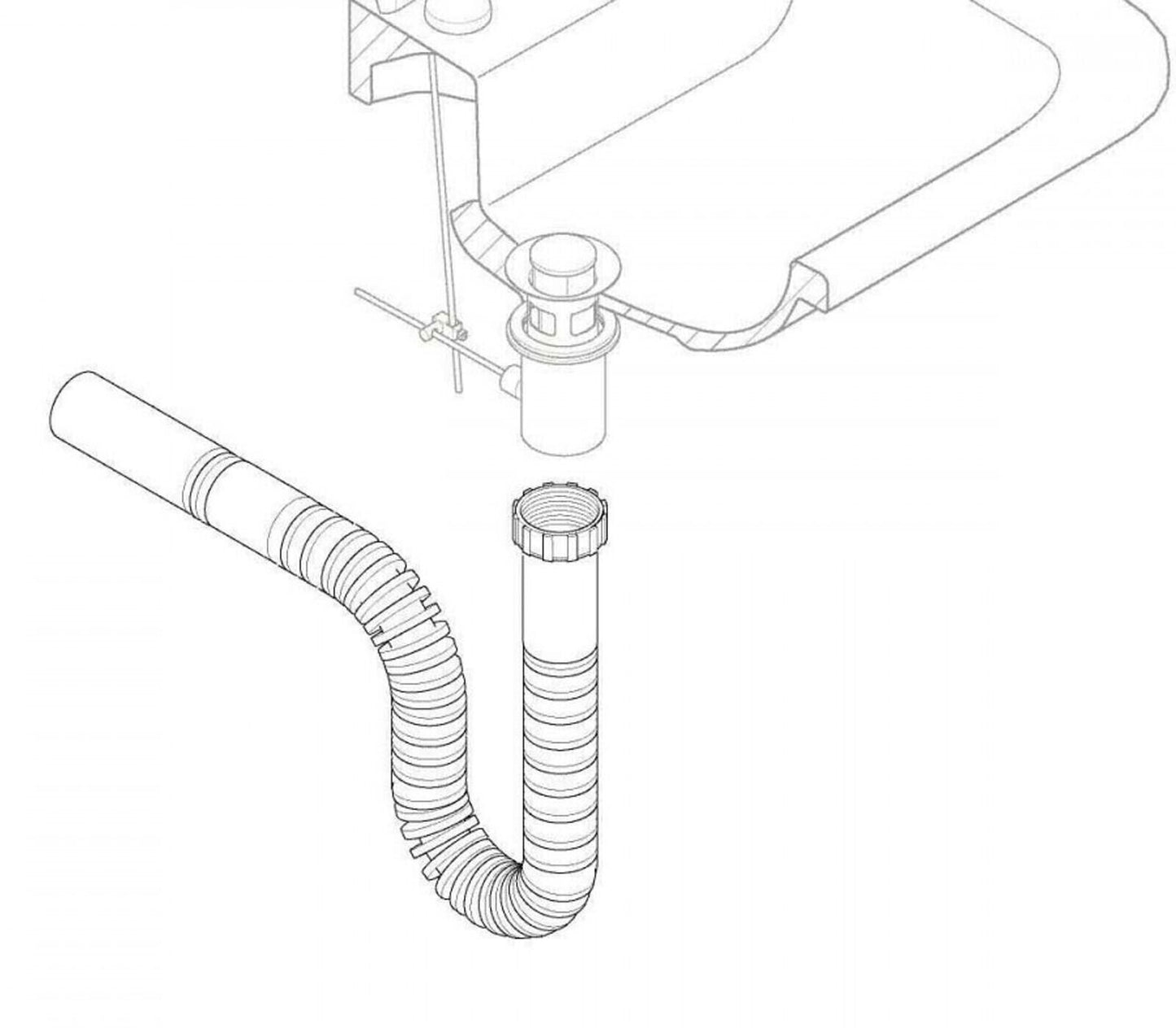 Tubo Di Scarico Flessibile Sifone Fognario Estensibile Per Lavabo ATR-16105