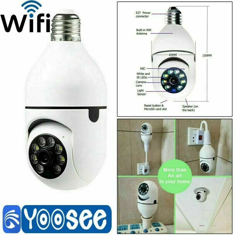 TELECAMERA IP CAM PTZ WIFI CAMERA DOME WIRELESS SPEED ZOOM YOOSEE LAMPADINA E27