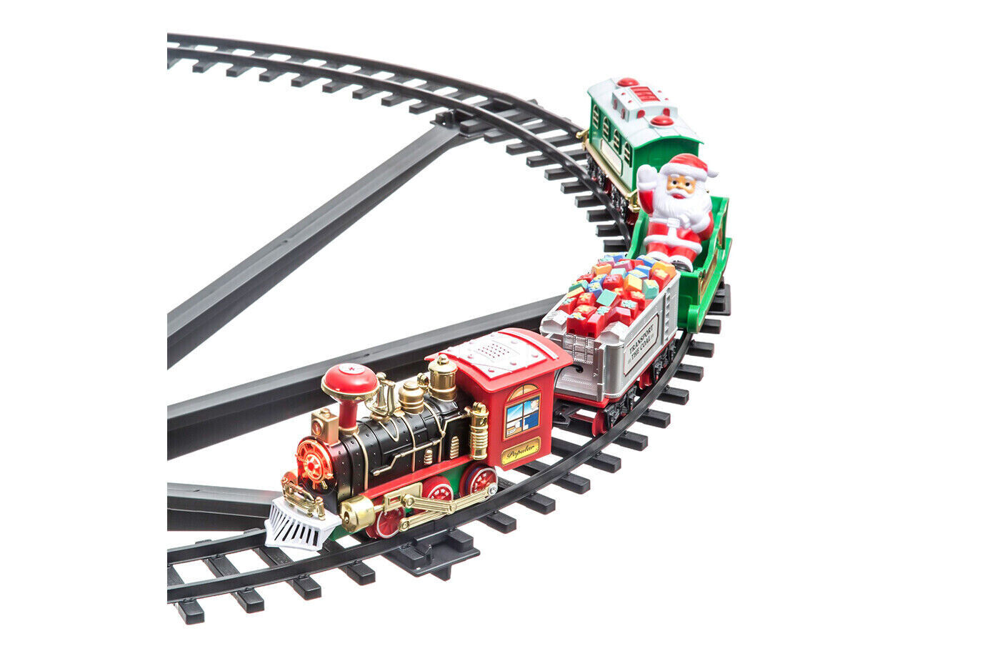 Trenino Natalizio con Supporto per Centro Albero Treno Elettrico con Luci Natale