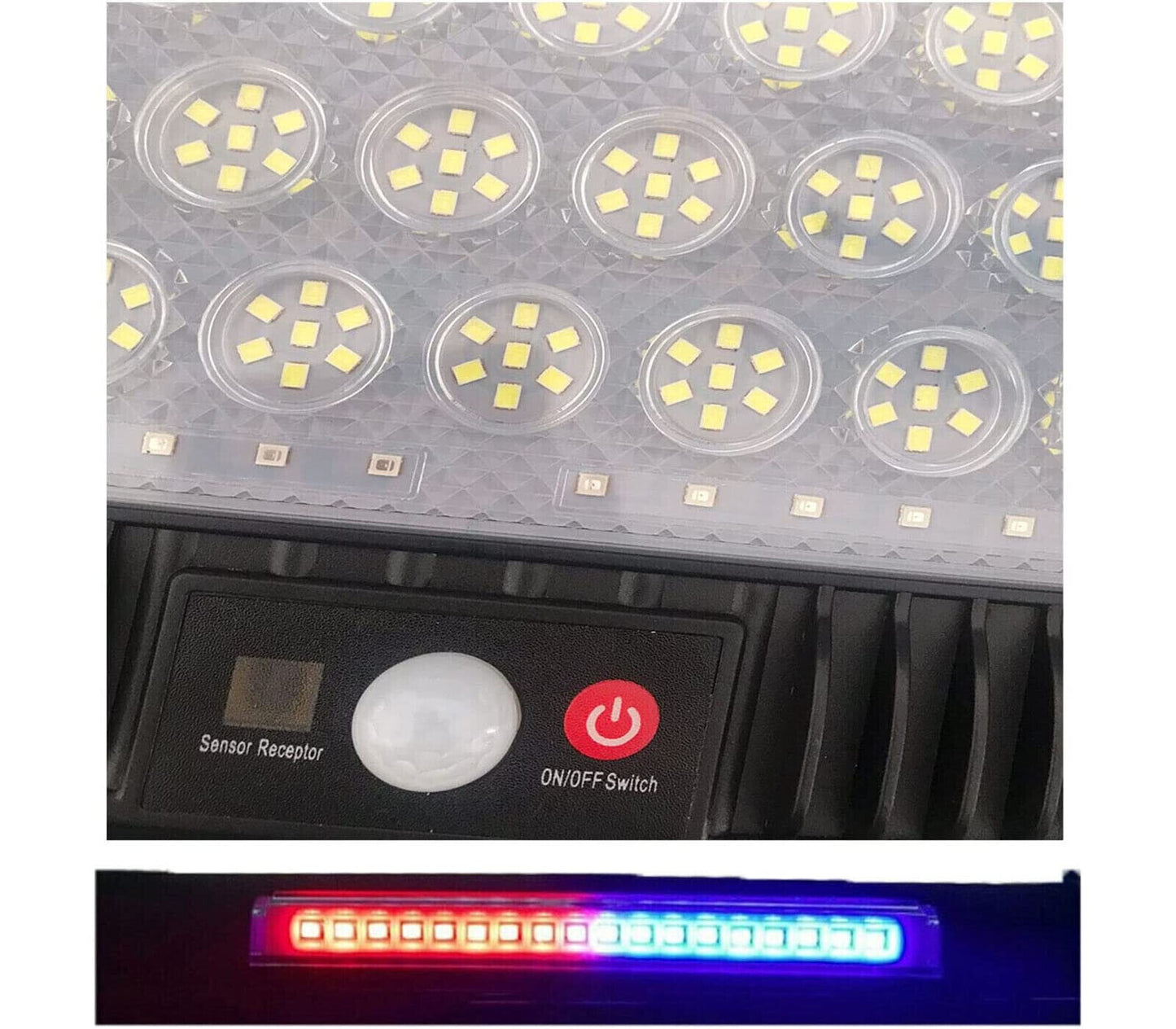 Faro LED Solare 140 LED Lampione Stradale Faretto Con Sensore Movimento IP65