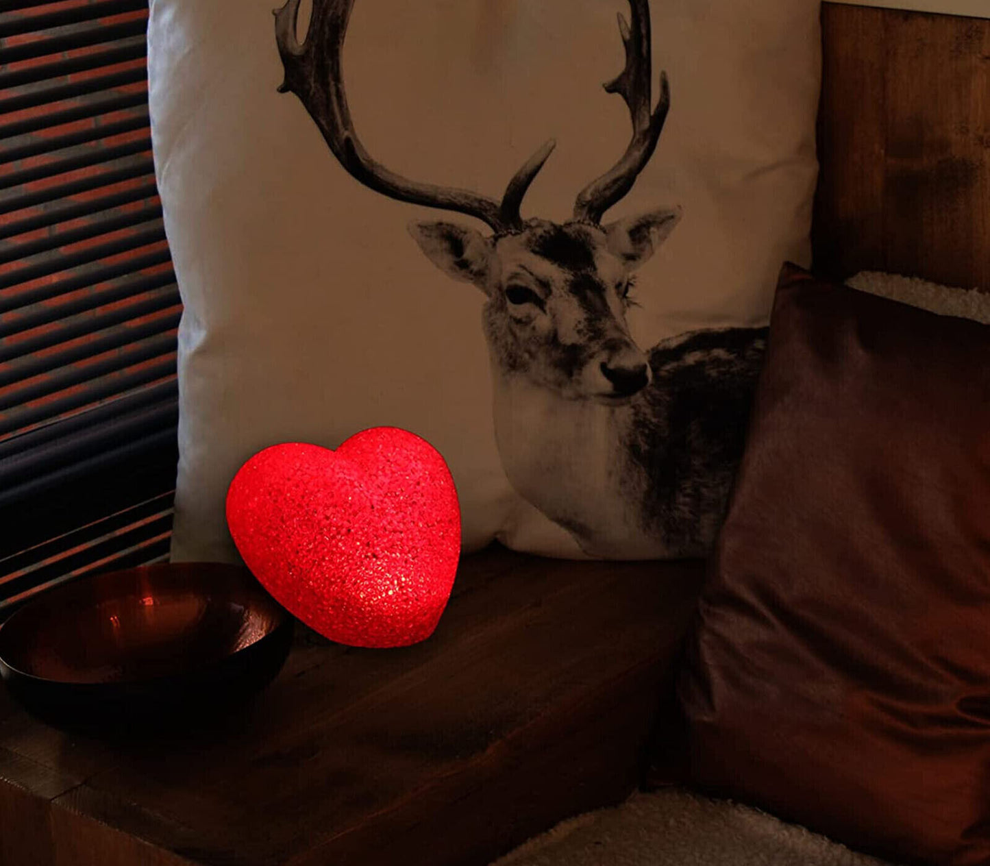 LED-Herz-Tischlampe, Nachtlicht, rotes Herz, weich, tragbar, Batterie