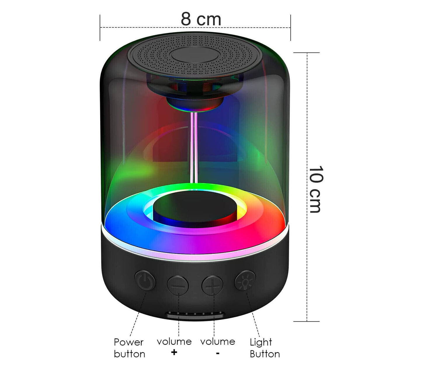 Tragbarer Mini-Bluetooth-Lautsprecher mit wiederaufladbarem USB-RGB-LED-Lichtlautsprecher