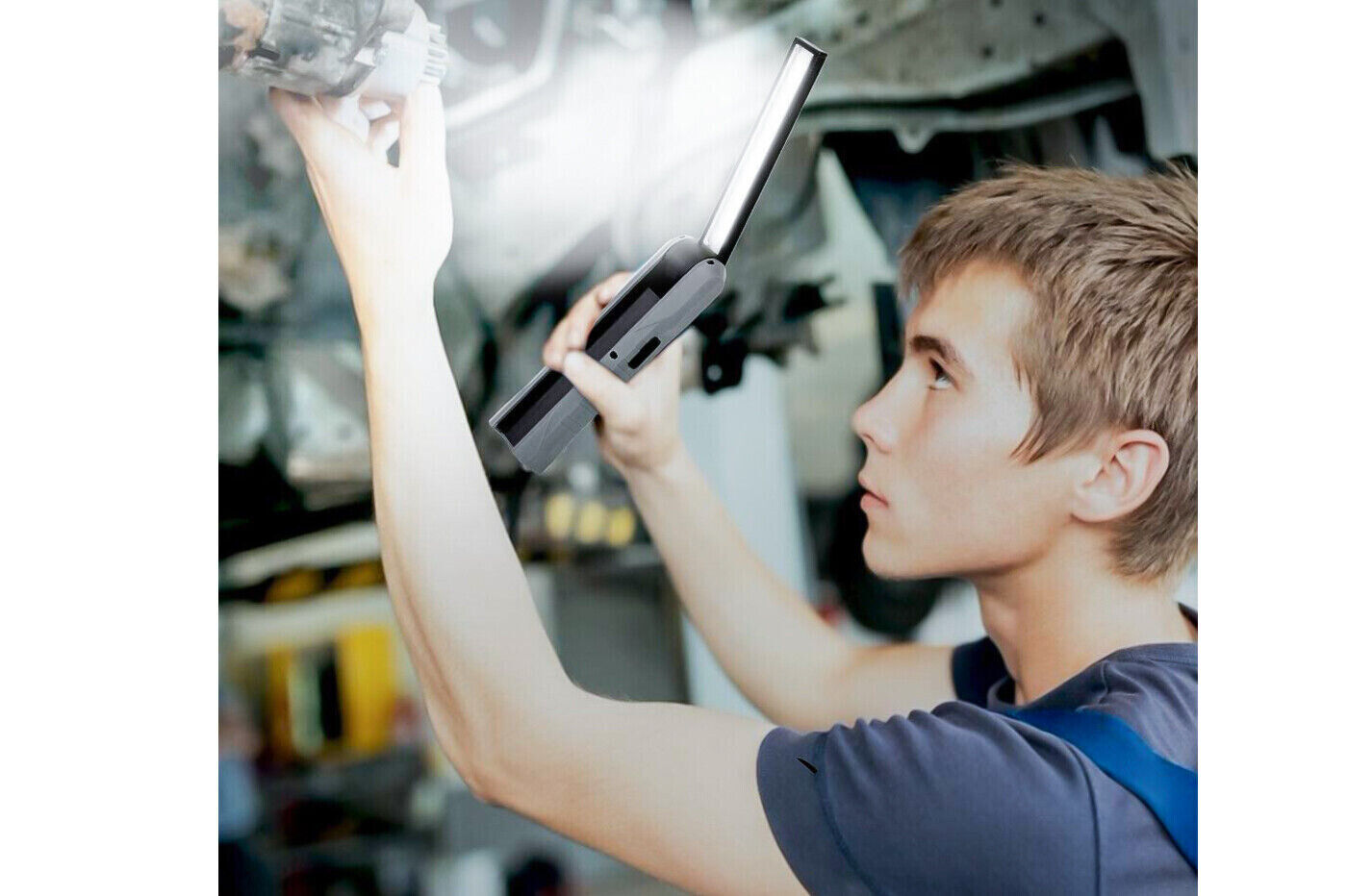 Lampada torcia led cob magnetica lavoro portatile rotante ricaricabile usb