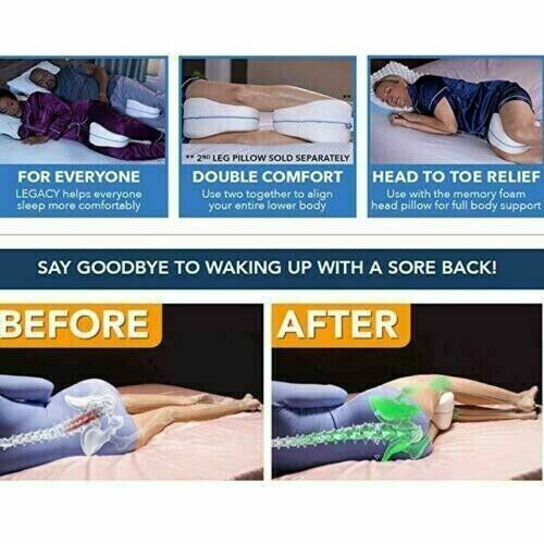 LEG PILLOW CUSCINO PER GAMBE MEMORY FOAM SUPPORTO ORTOPEDICO GINOCCHIA SCHIENA