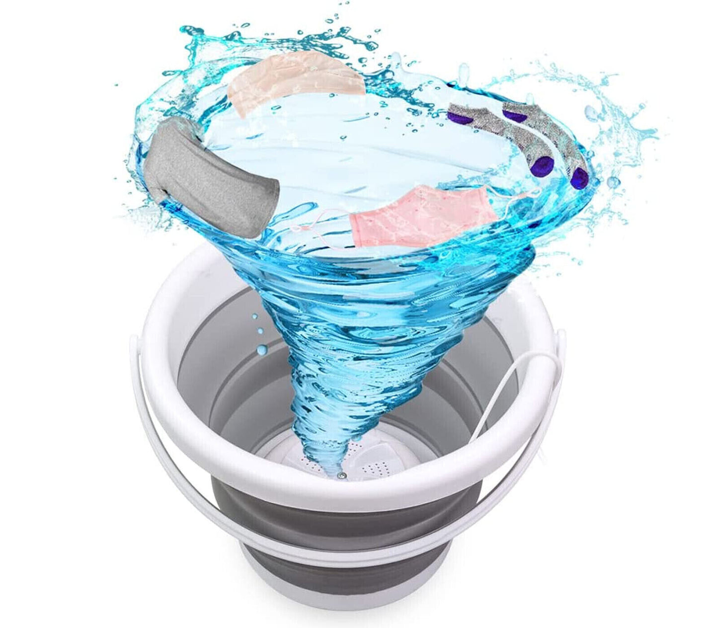 Mini-Faltwaschmaschine mit Spinner, tragbarer USB-Wäscheeimer 