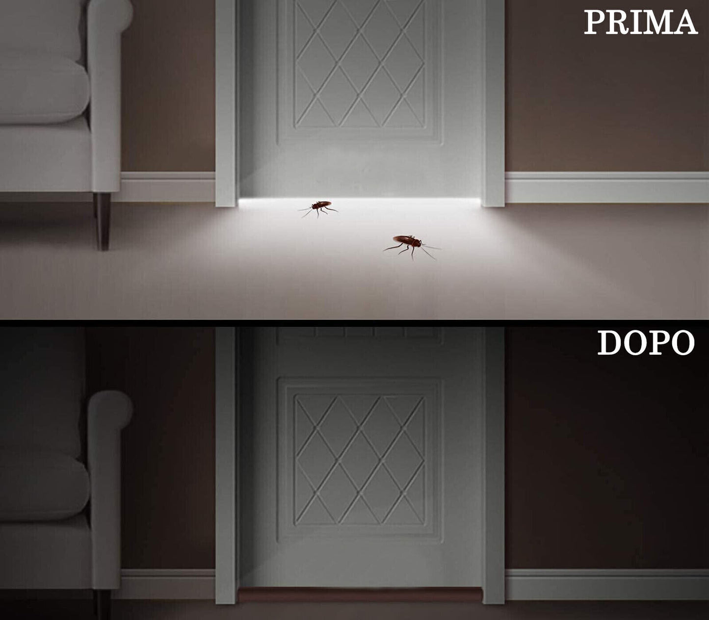 Zugluftstopper, Türschwellendichtung, Schutz vor Zugluft, Insekten und Lärm 