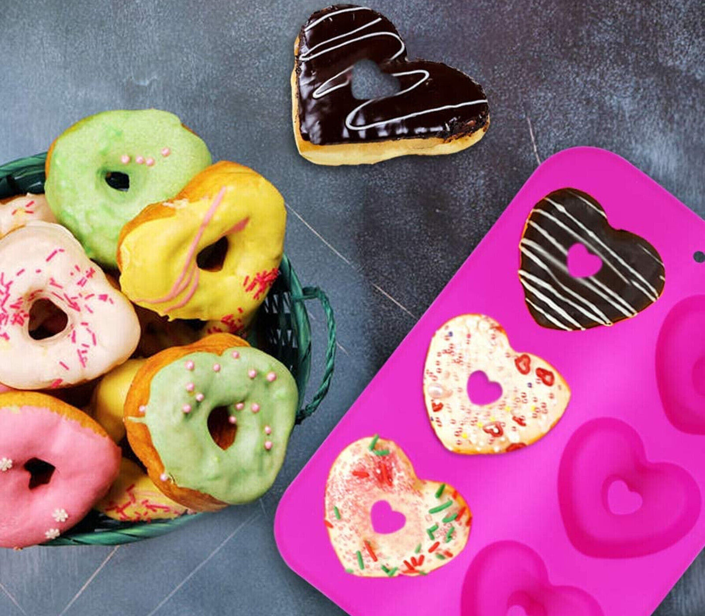 Stampo Per Ciambelle In Silicone 3pz Stampo Per Dolci Antiaderente Colorato