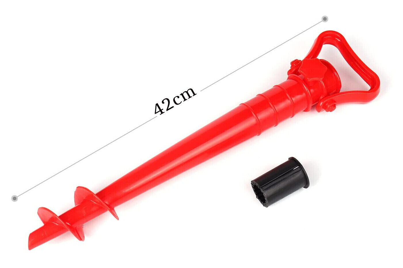 Schirmpfahl, 42 cm, Schneckenstütze, Universalbasis, drehbare Spitze 