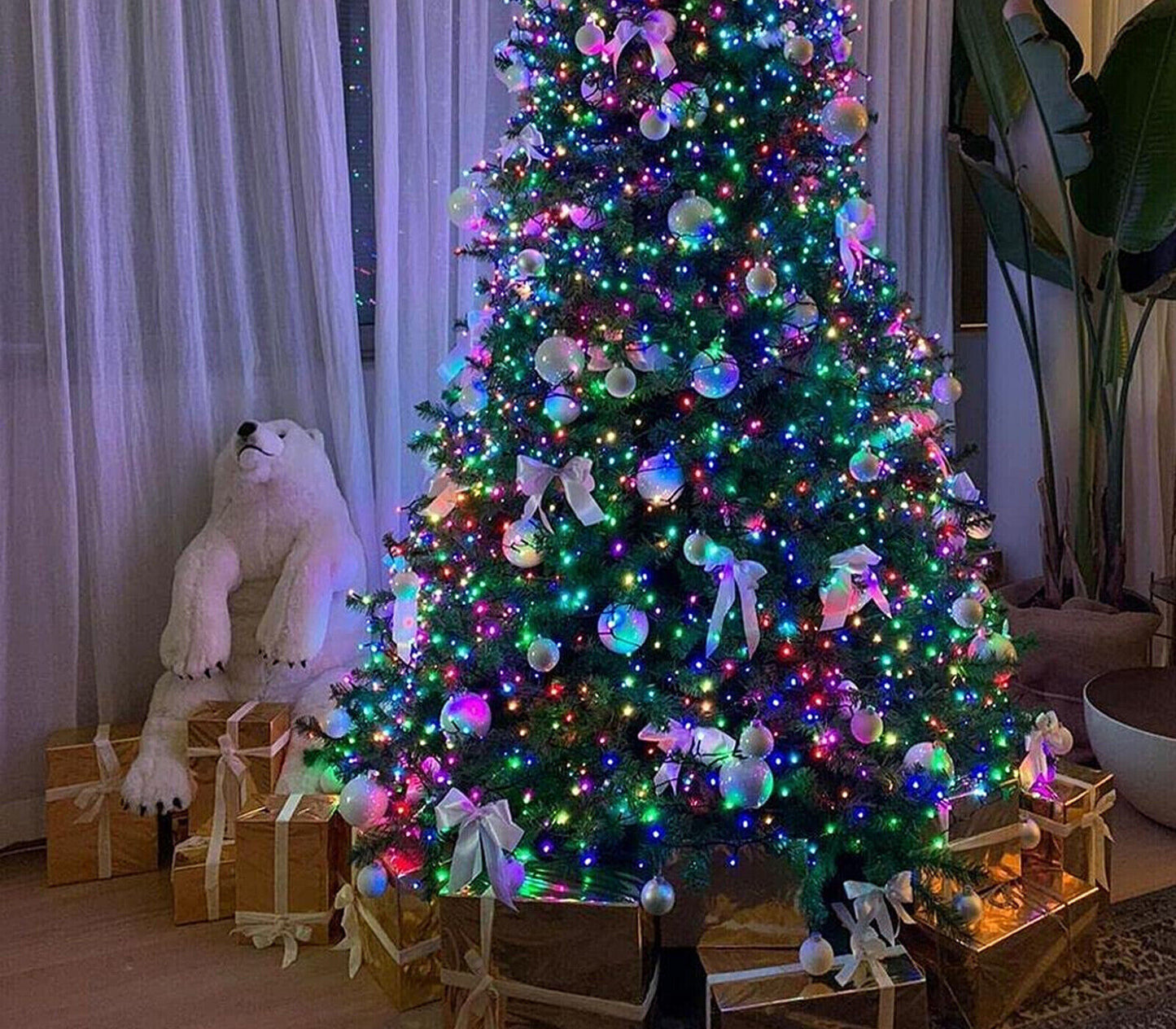 Weihnachtsbaumbeleuchtung 100LED Minilucciole RGB 8MT Weihnachtslichterkette