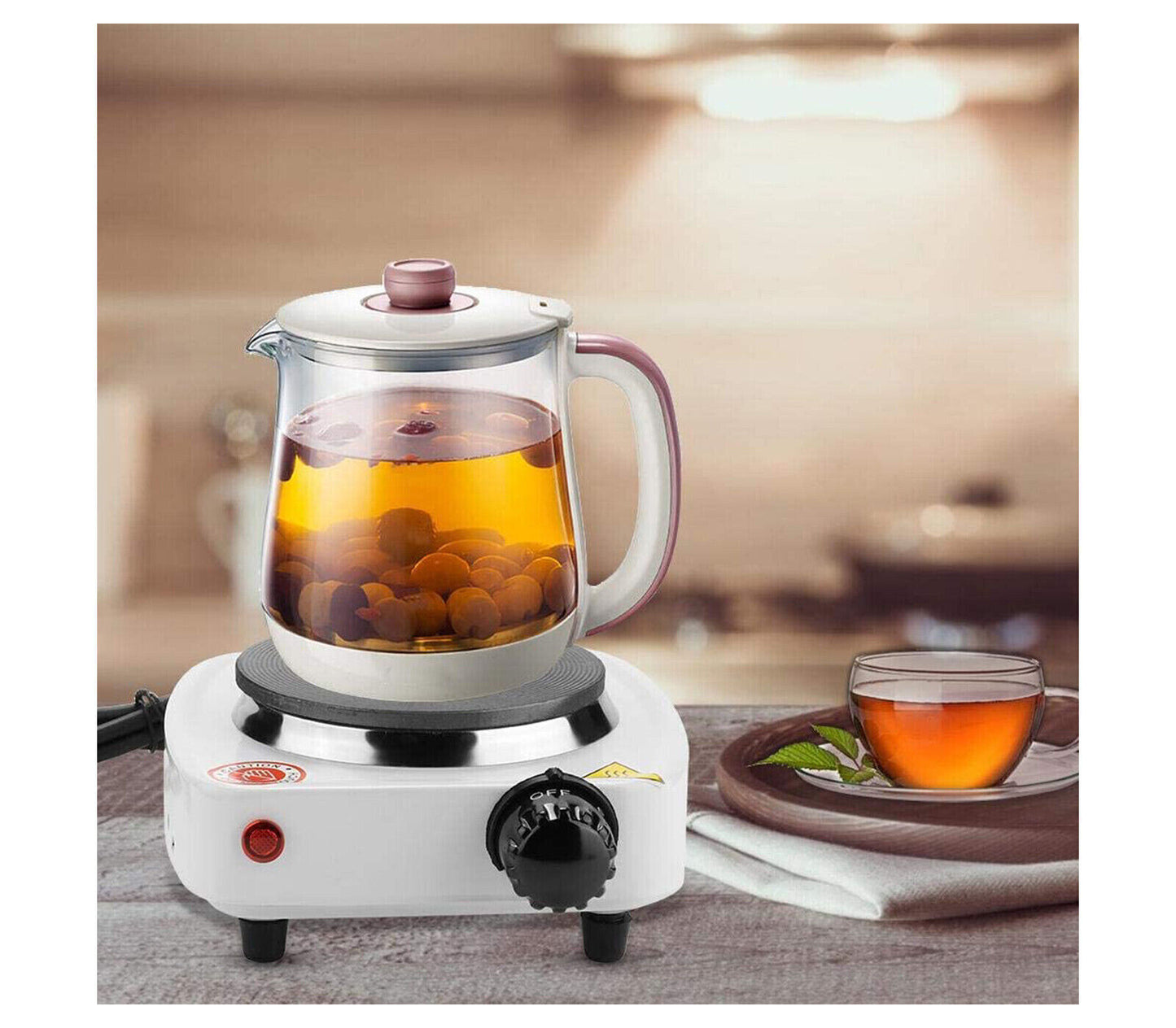 Mini-Elektroherd, Einzelplatte, Gusseisen, 500 W, tragbar, für unterwegs 