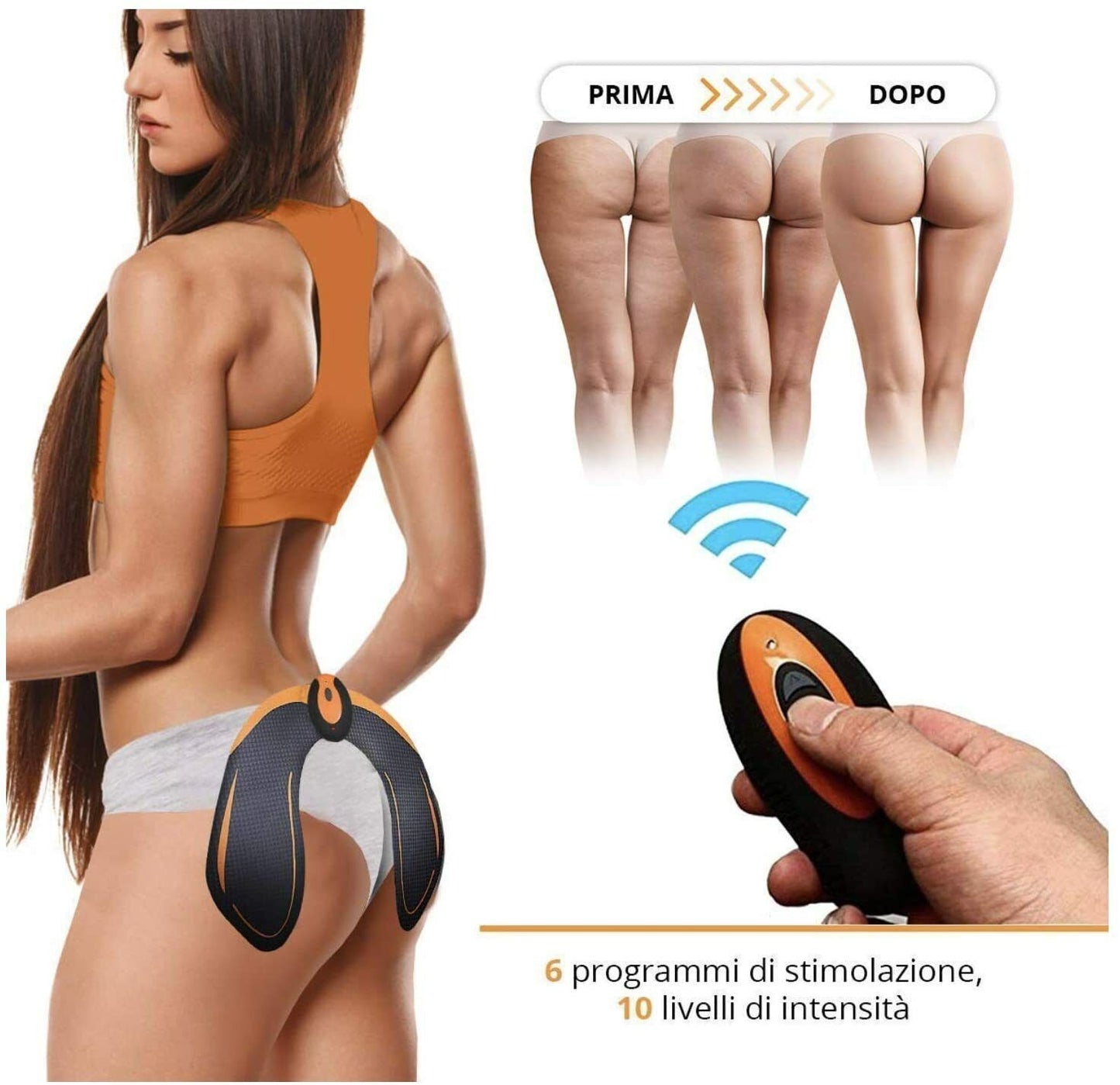 ELETTROSTIMOLATORE MODELLANTE GLUTEI FIANCHI VIBRANTE CORPO RASSODA HIP TRAINER