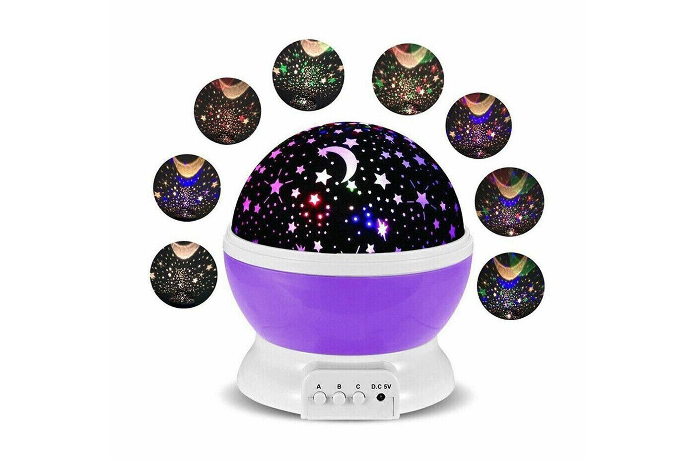 Lampada effetto cielo stellato proiettore rotante luce led notturna bambini