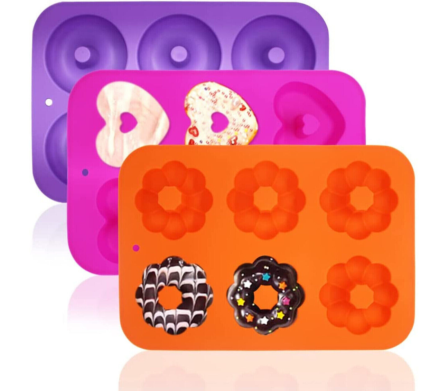 Stampo Per Ciambelle In Silicone 3pz Stampo Per Dolci Antiaderente Colorato