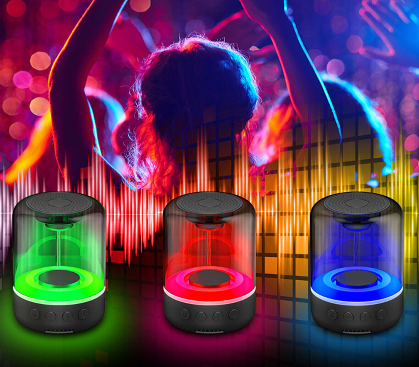 Tragbarer Mini-Bluetooth-Lautsprecher mit wiederaufladbarem USB-RGB-LED-Lichtlautsprecher
