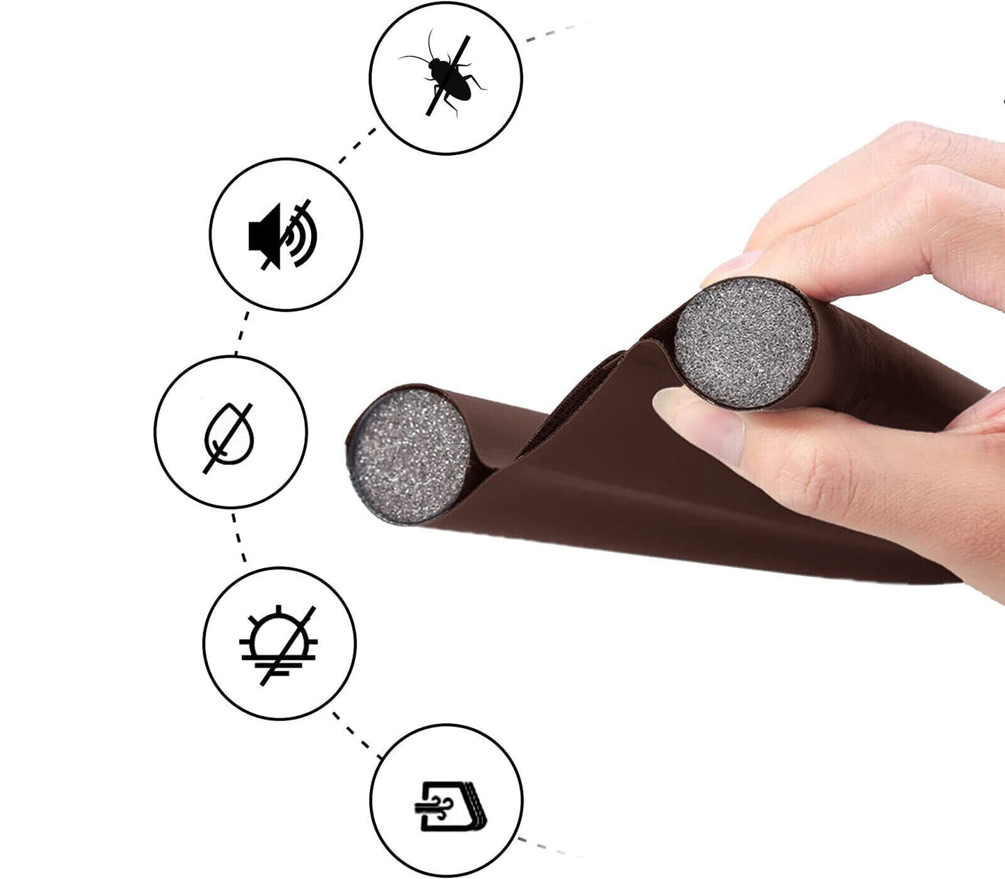 Zugluftstopper, Türschwellendichtung, Schutz vor Zugluft, Insekten und Lärm 