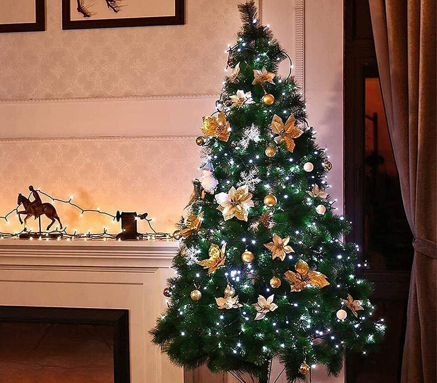 Luci Per Albero Di Natale 400LED Minilucciole 30MT Catena Luminosa Luce Fredda