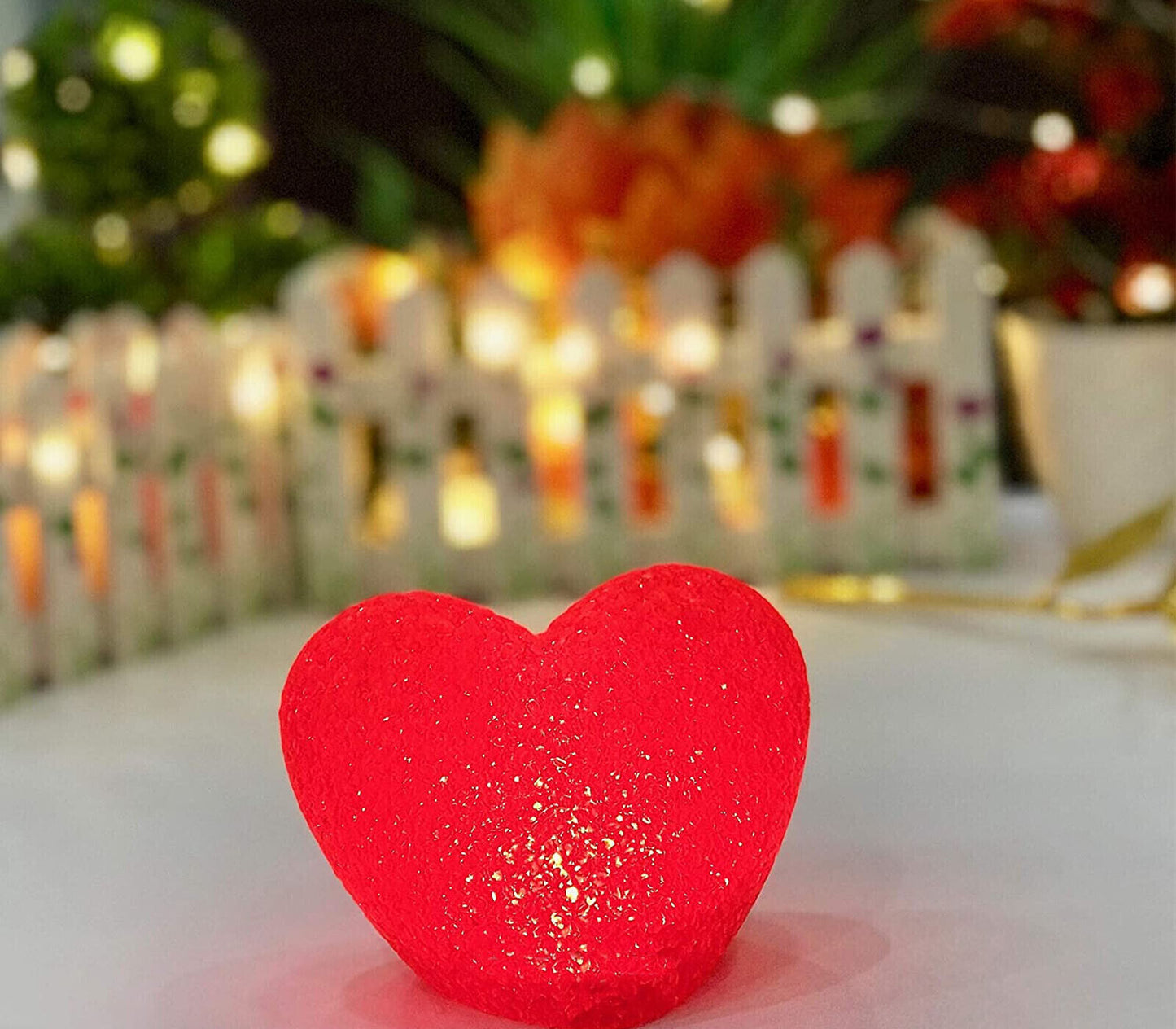 LED-Herz-Tischlampe, Nachtlicht, rotes Herz, weich, tragbar, Batterie