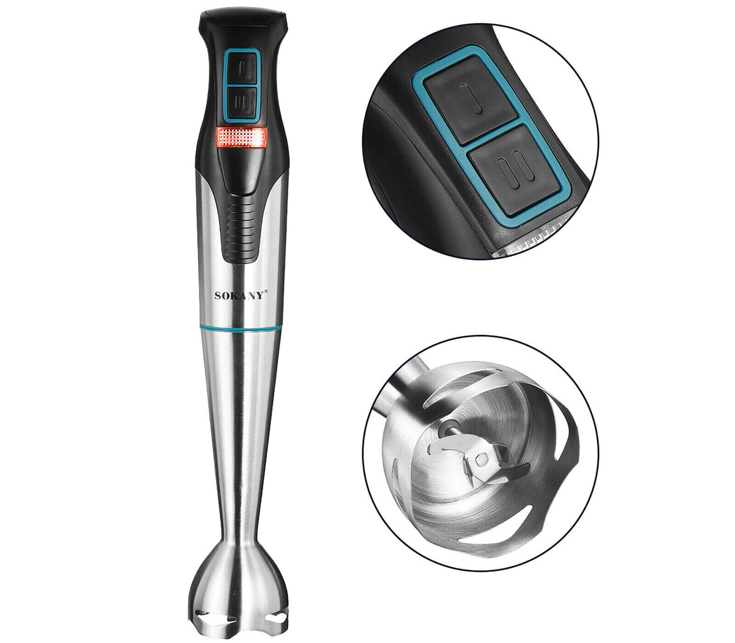 Frullatore ad Immersione con Bicchiere 1200w Minipier Mixer 2 Potenze