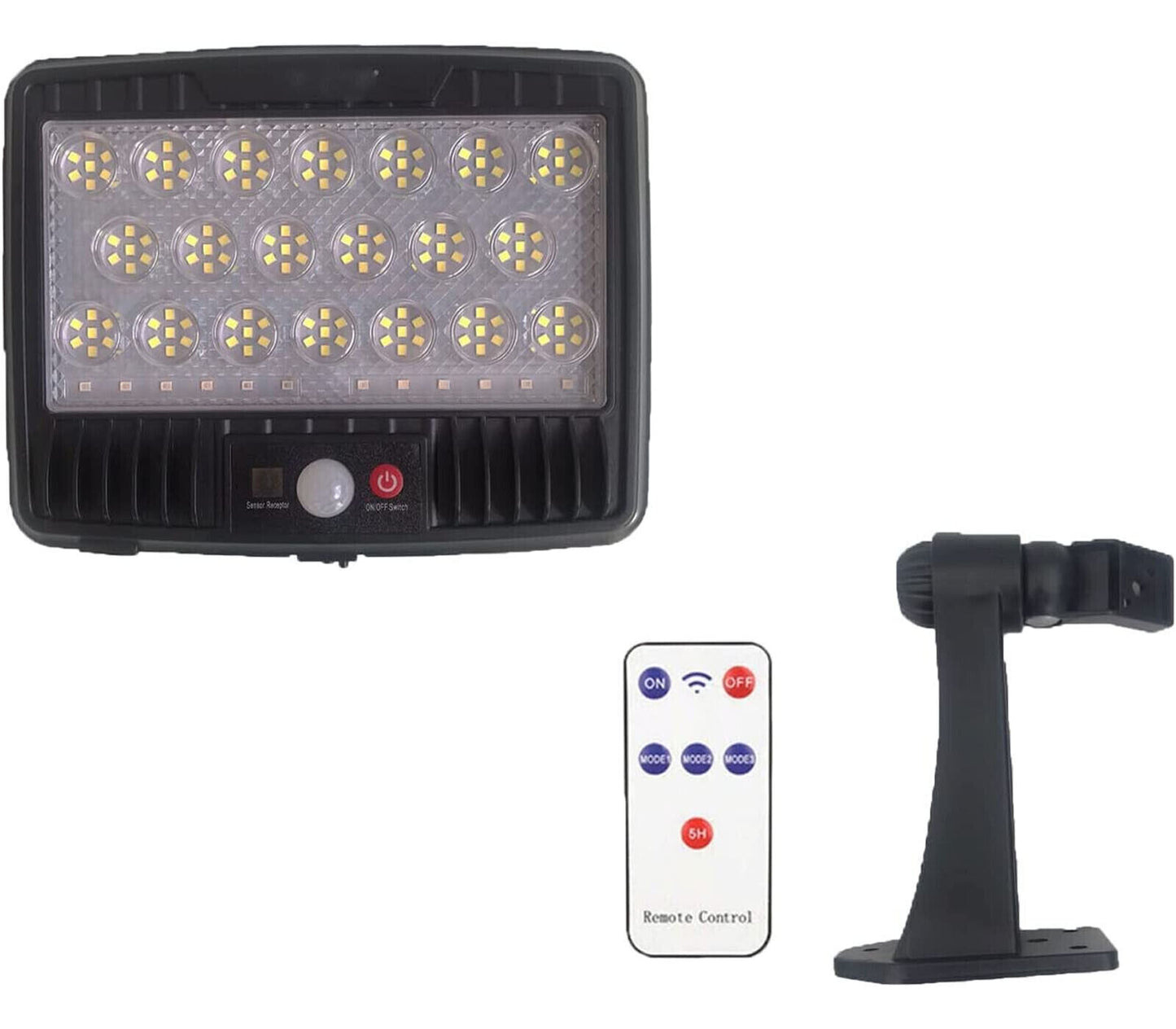 Faro LED Solare 140 LED Lampione Stradale Faretto Con Sensore Movimento IP65