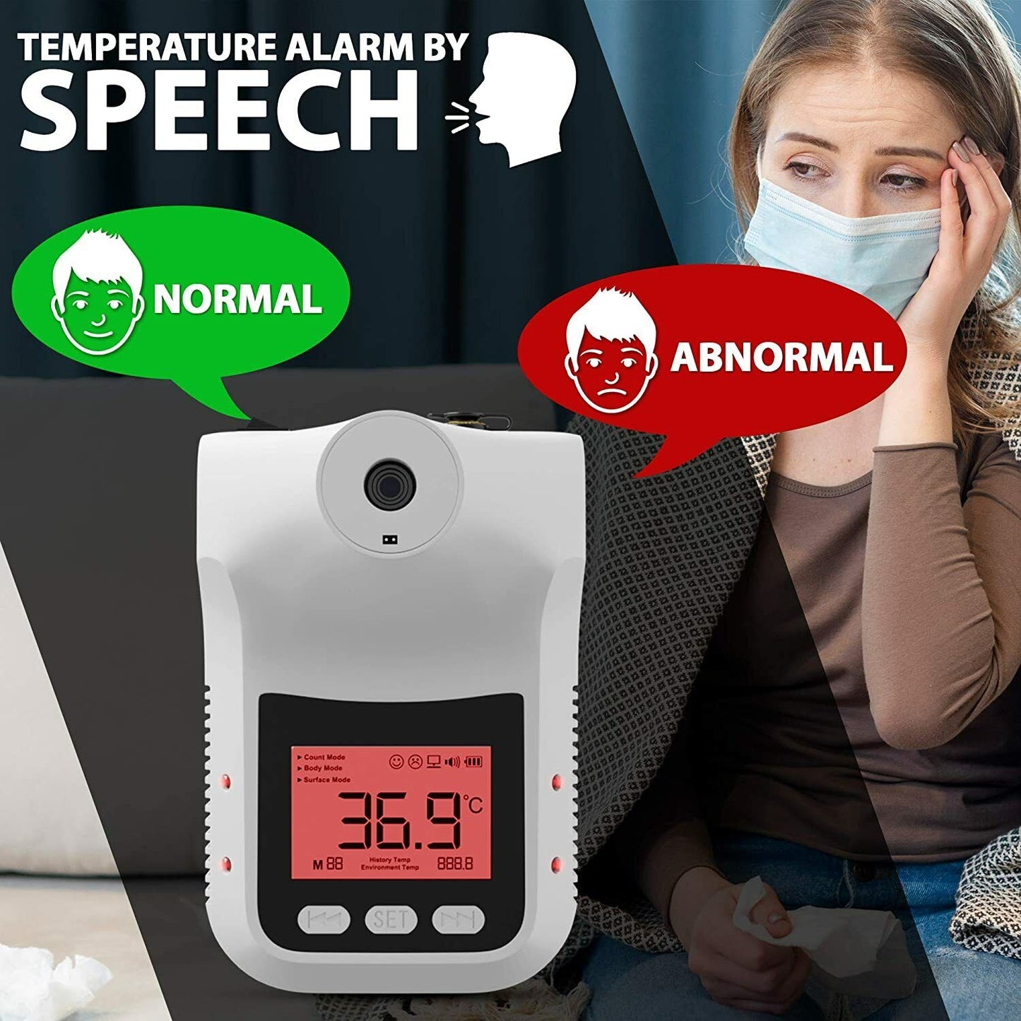 Termometro a infrarossi Senza Contatto Termometro da Parete ad Alta precisione